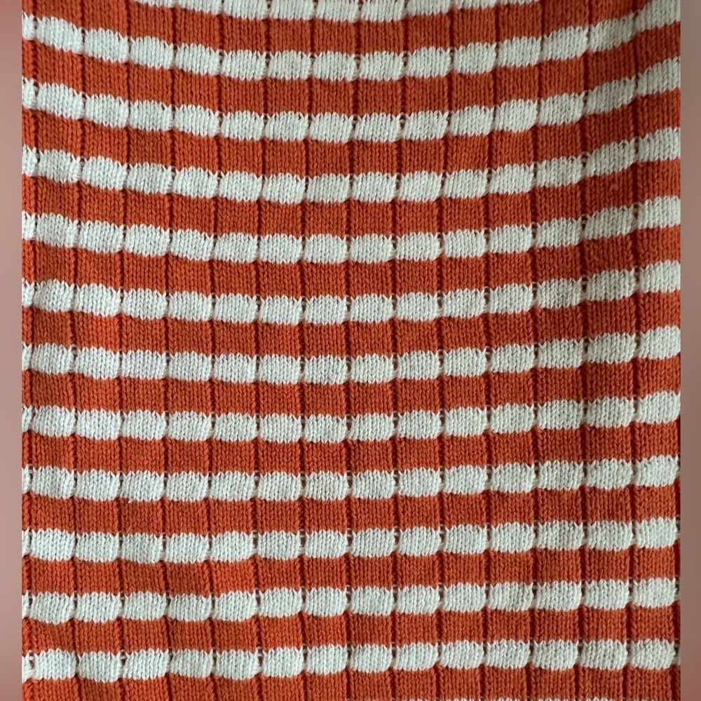 Willow & Wind creamy white /orange knit strapless summer dress  S - Picture 5 of 7